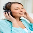 changing the perspective of pain woman listening to headphones