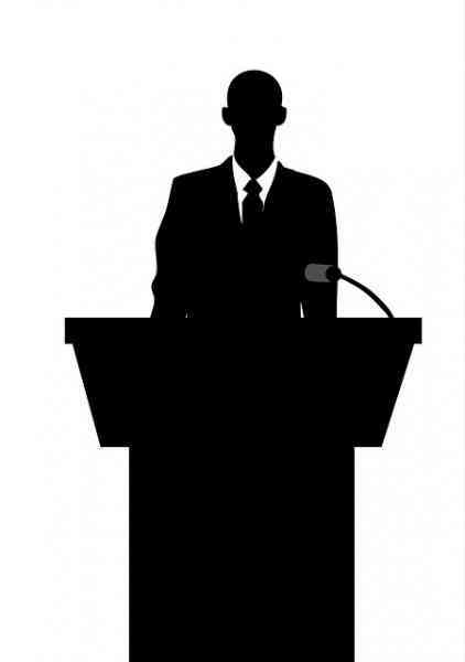 politician giving a speech