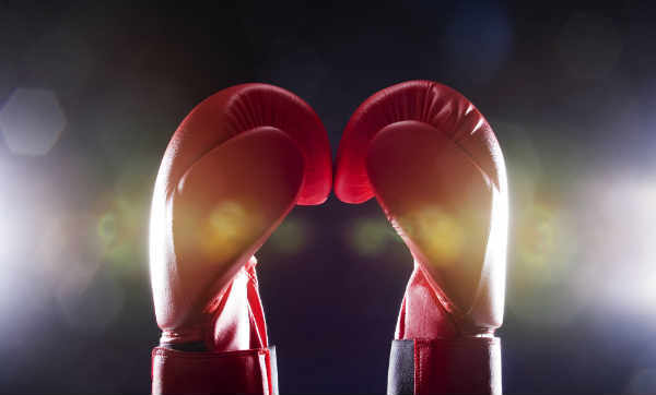 two boxing gloves before the big match